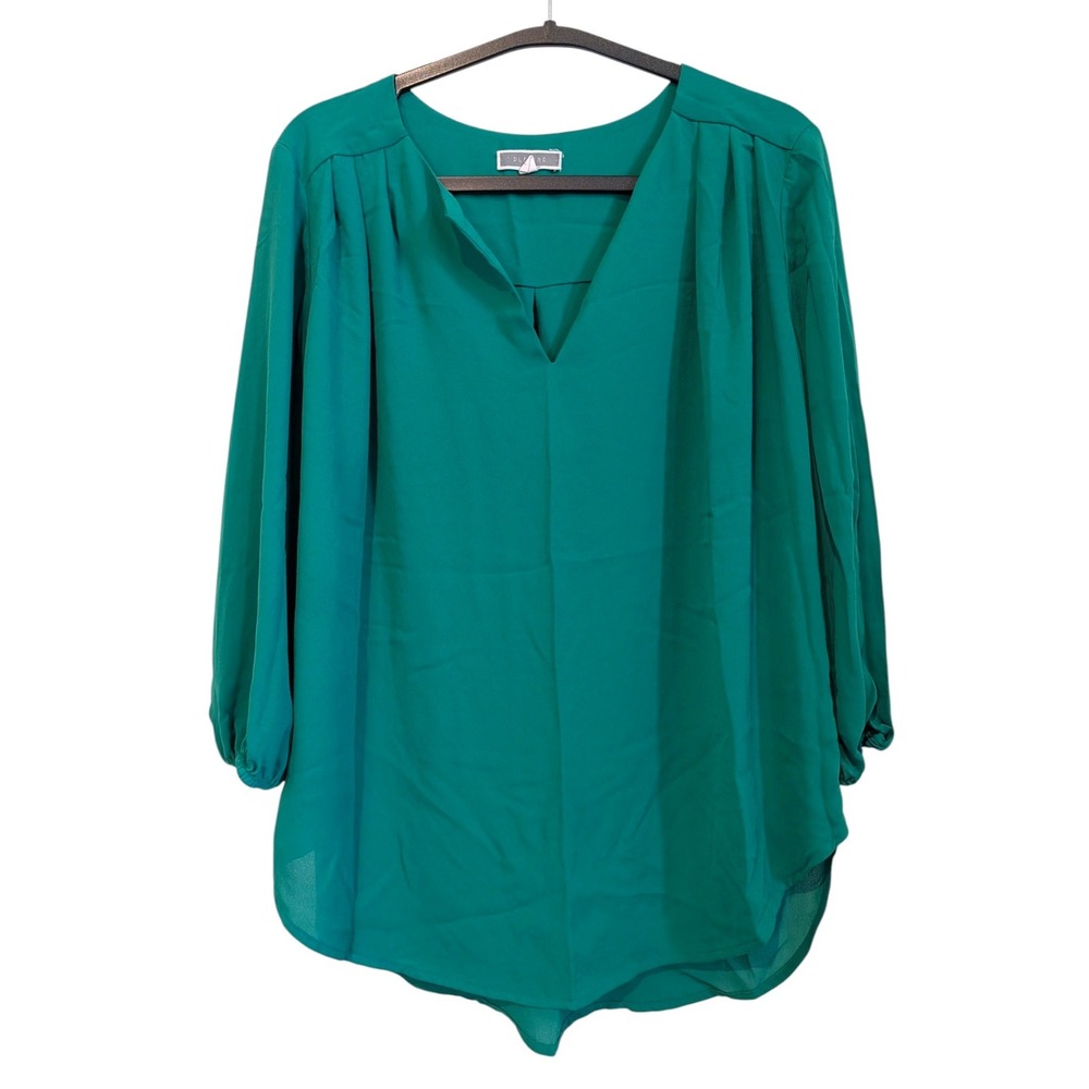 Pleione green v-neck blouse